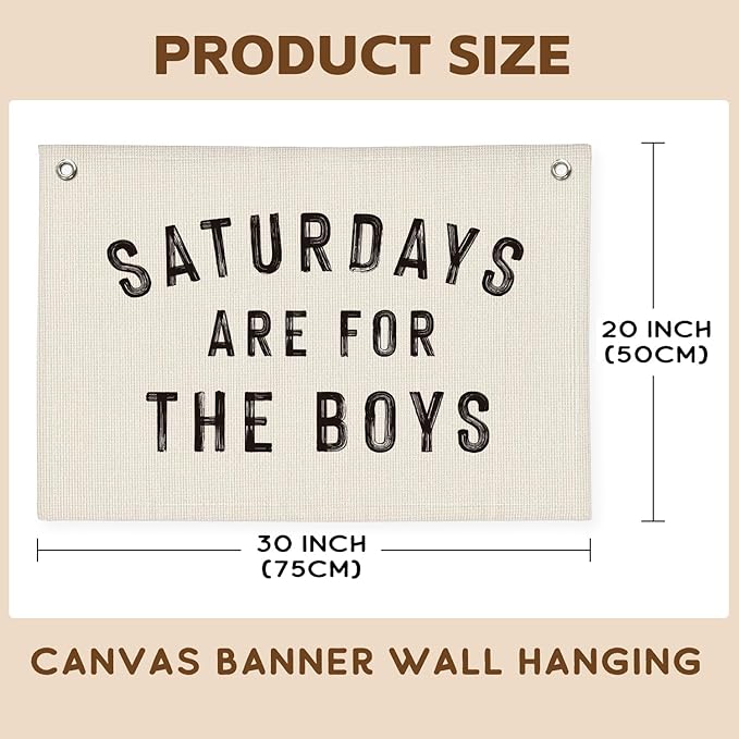 Boy Nursery Playroom Decor, Canvas Banner Wall Hanging Banner Flag Decor for Nursery Classroom Playroom Kids Room, Playroom Essentials