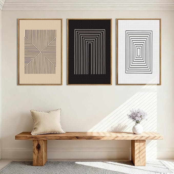 Anyzal Modern Wall Art Minimalist Neutral Wall Decor Large Abstract Artprints 24x36 Inch Set of 3 for Living Room Bedroom Office