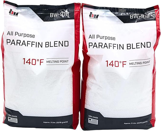 Blended Waxes, Inc. Multi-Purpose Paraffin Wax for Candle Making, Easy-to-Use Bulk Pastilles, Ideal for Lubricating, Waterproofing, Canning & More, Premium Paraffin Wax Refills, 10 lb Pack