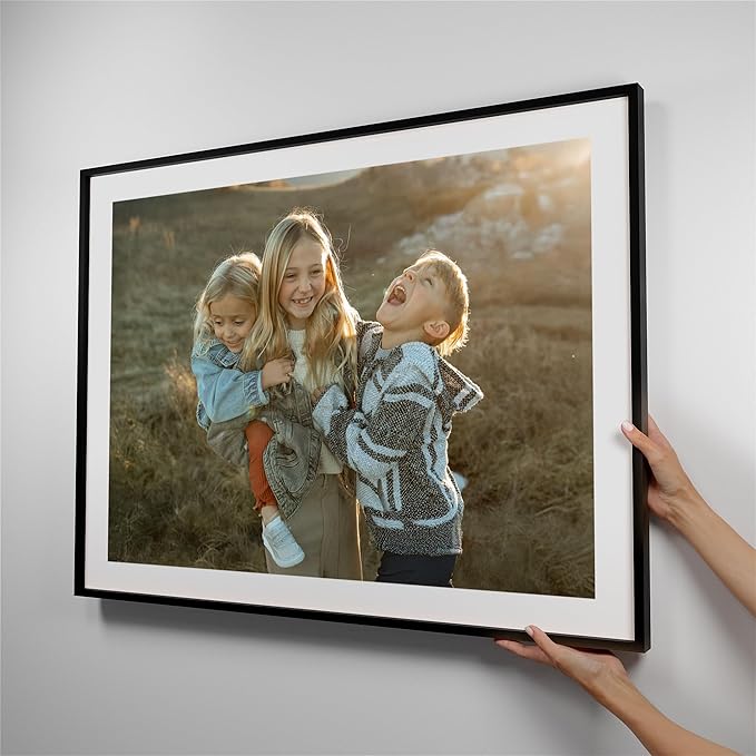 Mixtiles Official - Custom Photo Tiles - Magnetic Wall Frames - Adhesive Sticker, no Nails - Personalized Printed Photos - Various Sizes and Frames - 36x27-1-Tile - Border Black