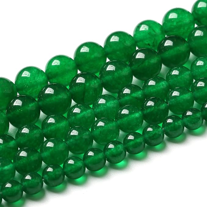 6mm 60pcs Natural Chinese Green Jade Beads Chalcedony Round Loose Gemstone Crystal Energy Healing Power Stone Beads for Jewelry Making DIY Bracelet (6mm, Chinese Green Jade)