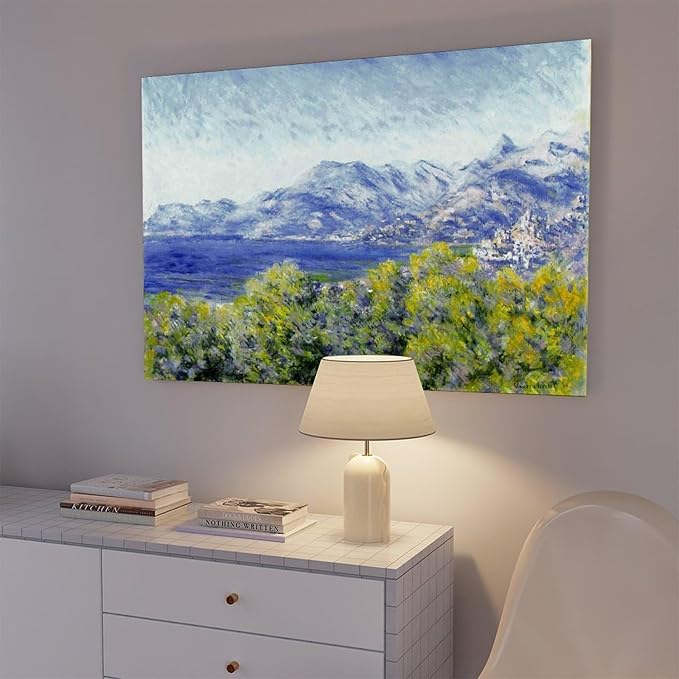 CFIOZYOS 40+ Monet Famous Print Posters View of Ventimiglia by Claude Monet Impressionism Art Wall Decoration Poster Family Bar Restaurant Garage Cafe Art Print Gift Frame 16×24inch(40×60cm)