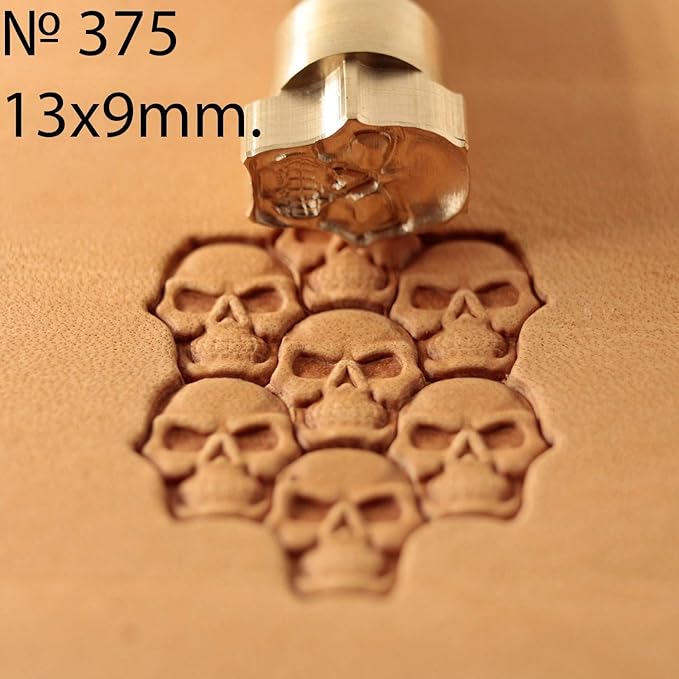 DandS ltd Leather Stamp Tool, Skull, Professional Steel Craft Tool for Leatherworking, Embossing, Carving & Stamping Leather Projects, Belts Wallets & DIY Projects Compatible with Mallet #375