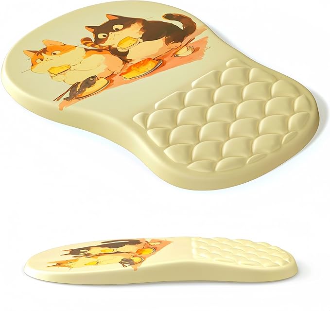 Ergonomic Mouse Pad with Wrist Rest,Soft Memory Foam Massage Design, and Non-Slip PU Base for Pain Relief, Gaming Mouse Pad for Desk, Home, Office