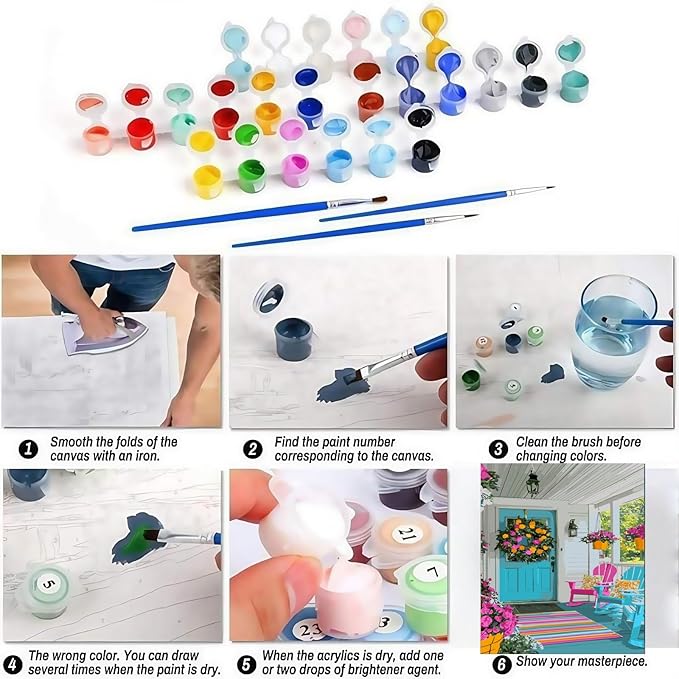 BYGFHLYW Paint by Numbers Kit for Adults Beginners, Flower Easy Adult Paint by Number Kits On Canvas, DIY Acrylic Oil Painting Kits for Home Wall Decor 12x16Inch