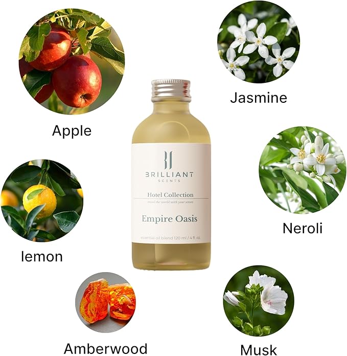 Brilliant Scents Empire Oasis Fragrance Oil 500ml - Premium Diffuser Oil for Home, Office, Hotels - Long Lasting, Plant-Based, Meets IFRA Standards, USA-Made - Apple, Neroli, Amberwood