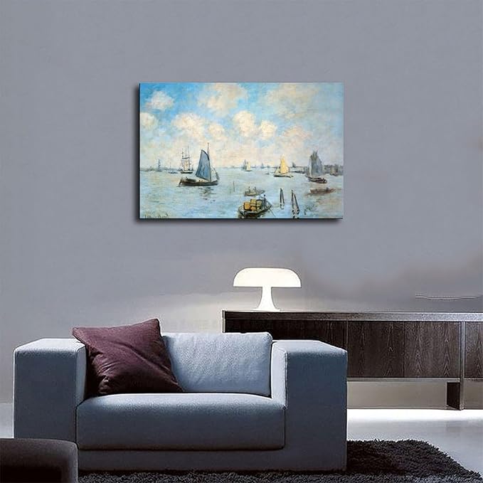 CFIOZYOS 40+ Monet Famous Print Posters The Sea at Amsterdam by Claude Monet Impressionism Canvas Art Poster And Wall Art Picture Print Modern Family Bedroom Decor Posters Unframe 12×18inch(30×45cm)