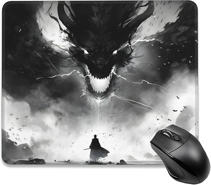 Mouse Pad, Anime Samurai Fighting The Devil Mouse Pads for Desk,Soft Computer Mouse Mat Square Waterproof Non-Slip Rubber Base Gaming MousePads for Women Men,Laptop,Office