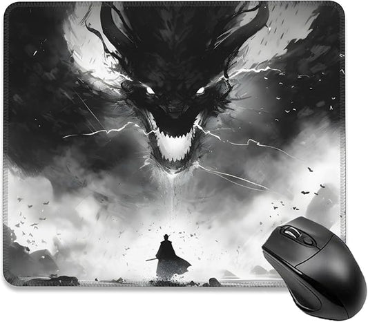 Mouse Pad, Anime Samurai Fighting The Devil Mouse Pads for Desk,Soft Computer Mouse Mat Square Waterproof Non-Slip Rubber Base Gaming MousePads for Women Men,Laptop,Office
