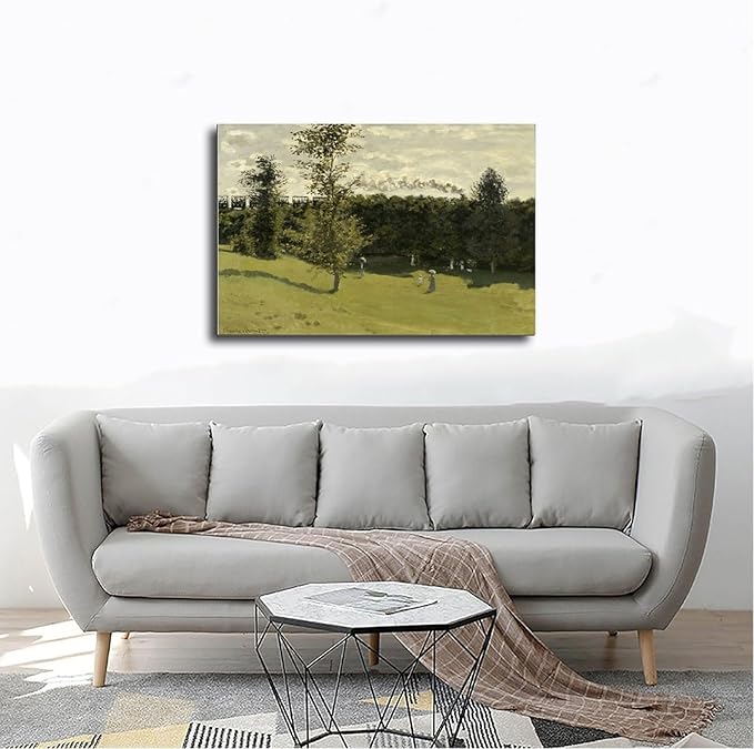 CFIOZYOS 40+ Monet Famous Print Posters Train Dans La Campagne by Claude Monet Impressionism Poster for Teen Boys Room Wall Art Canvas Painting Print Frame 12×18inch(30×45cm)