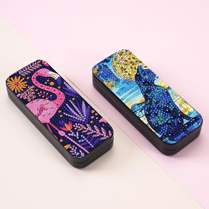 Leatrice 5d Diamond Art Kits for Adults Small Diamond Painting Kit Gem Art Paint by Diamonds Dots Eyeglasses Case DIY for Beginner Women
