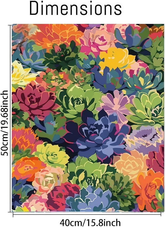 CSZPPQAF Paint by Numbers Kit for Adults Beginner, Plants Succulent Paint by Number Kits on Canvas, DIY Green Plant DIY Acrylic Watercolor Oil Painting by Numbers for Home Wall Decor 16X20inch