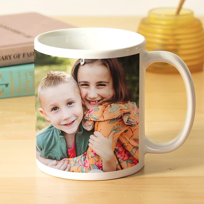 Let's Make Memories Personalized Photo Mug - Custom Coffee Mug - Christmas Holiday Stocking Stuffer - 11oz - White Handle