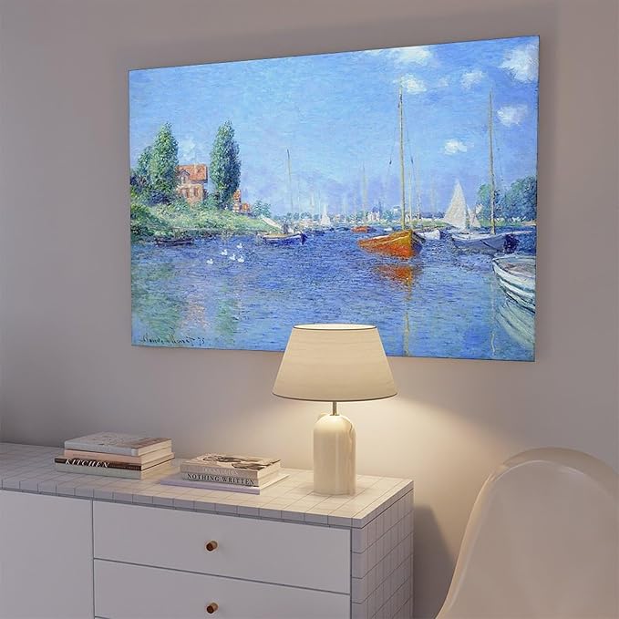 40+ Monet Famous Print Posters Red Boats, Argenteuil by Claude Monet Impressionism Poster Print for Room Aesthetics Canvas Wall Art Print Frame 12×18inch(30×45cm)