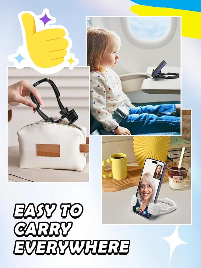 Stocking Stuffers for Teens Boys Girls Adults Cell Phone Stand: Upgrade Adjustable Thumbs Up Lazy Phone Holder for Desk Cool Gadgets Fun Birthday Gifts for Men Women Kids Husband Wife
