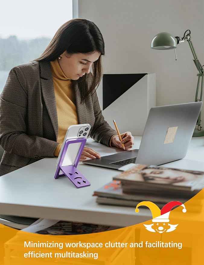 Ultra - Thin Portable Phone Stand: Foldable & Space - Saving, Fits 3.7-7 inch Devices, Purple