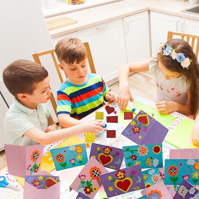 EAJASUCE 12 Set Card Making Kit, Greeting Card Making Kits, Craft DIY Handmade Card Making Supplies Thank You Cards Art Crafts for Kids Christmas Birthday