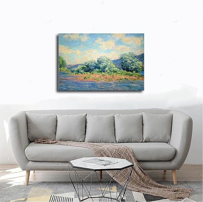CFIOZYOS 40+ Monet Famous Print Posters The Seine at Port-Villez by Claude Monet Impressionism Canvas Poster Bedroom Decor Print Sports Landscape Office Room Decor Gift Frame 12×18inch(30×45cm)
