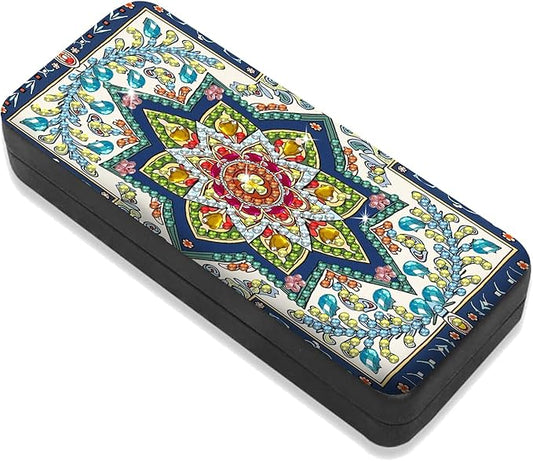 Leatrice Mandala Diamond Art Kits for Adults Small Diamond Painting Kit Gem Art Paint by Diamonds Dot Eyeglass Case Hard Shell 5d Diamond Art DIY for Beginner Women