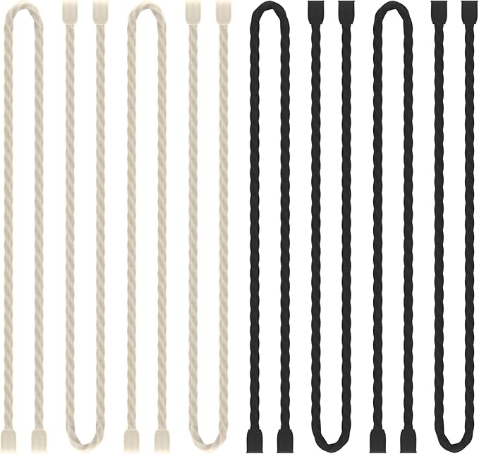 8PCS Silicone Cable Ties 18 Inch Reusable Twist Ties Steel-Core Cable Tie Straps Organizer All Purpose Bendable Cord Tie for Indoor Outdoor Bundling Holding Securing and Wrapping (Black White)