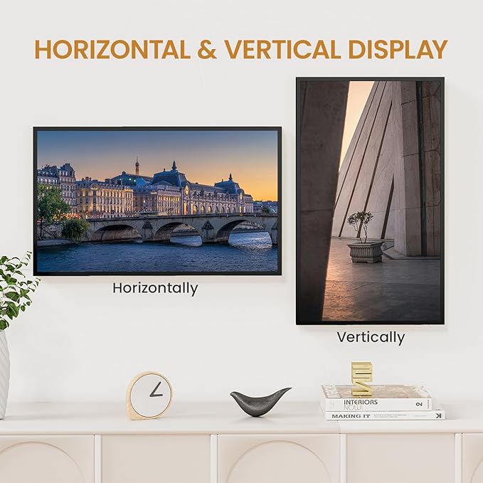 12x20 Aluminum Metal Picture Frame,Tempered Glass Black Panoramic Picture Frame 12x20, Thin Border 12 x 20 Poster Frame for Wall Mount Horizontal or Vertical