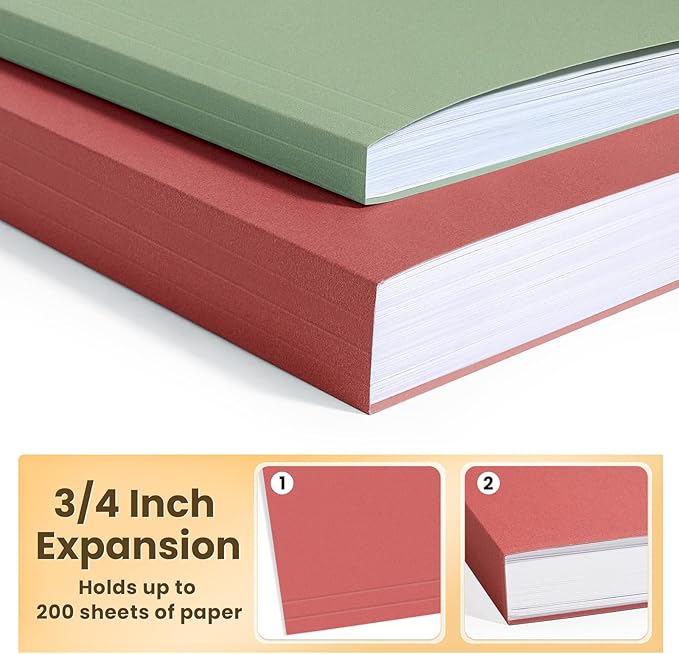 SUNEE Hanging File Folders, 50 Pack Letter Size Hanging File Folders with 1/5-cut Tabs, Stay Organized for Your Home and Office Bulk File, Documents and Paper,5 Retro Colors