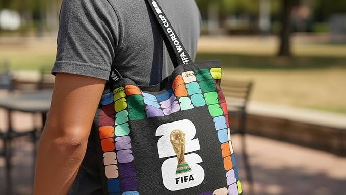 FIFA World Cup DIY Canvas Tote Bag Kit – Soccer Fan Fabric Craft Project – Includes 24" x 43" Printed Canvas Panel & Instructions – Create a 16" x 15" Reusable Tote for Everyday Use or Gifts