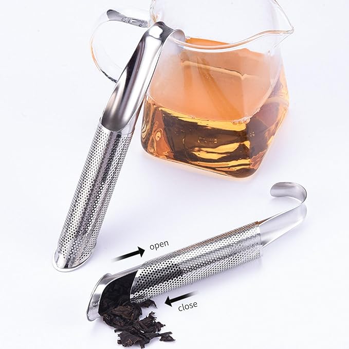Stainless Steels Teas Strainer Infuser And Brush Set Upgraded Hanging Hook Handle Fine Net Filter For Multiple Brews Infuser For Loose And Coffee