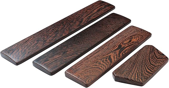 Wooden Keyboard Wrist Rest and Mouse Pad - Solid Wood Palm Guard for Keyboard and Mouse - Wenge, 6.9in