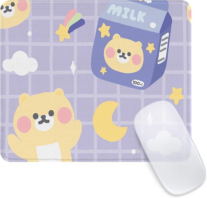 Seorsok Cute Bear Mouse Pad,Mouse Mat Square Waterproof Mouse Pad Non-Slip Rubber Base Mouse Pads for Office Laptop,9.5"x7.8"x0.12" Inch
