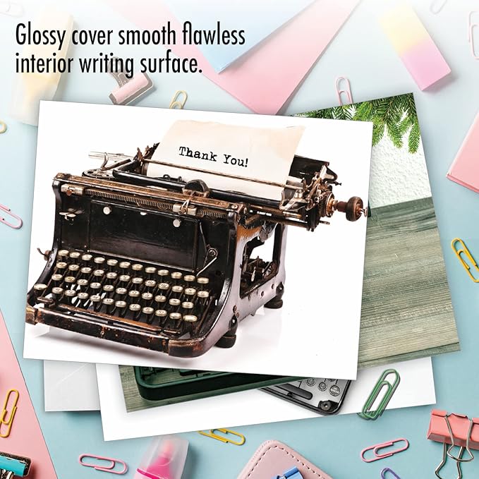 The Best Card Company - 10 Fun Cards for All Occasions for Men and Women (4 x 5.12 Inch) - Boxed Assorted Notecard Set, Blank Inside - Manual Thanks M3968