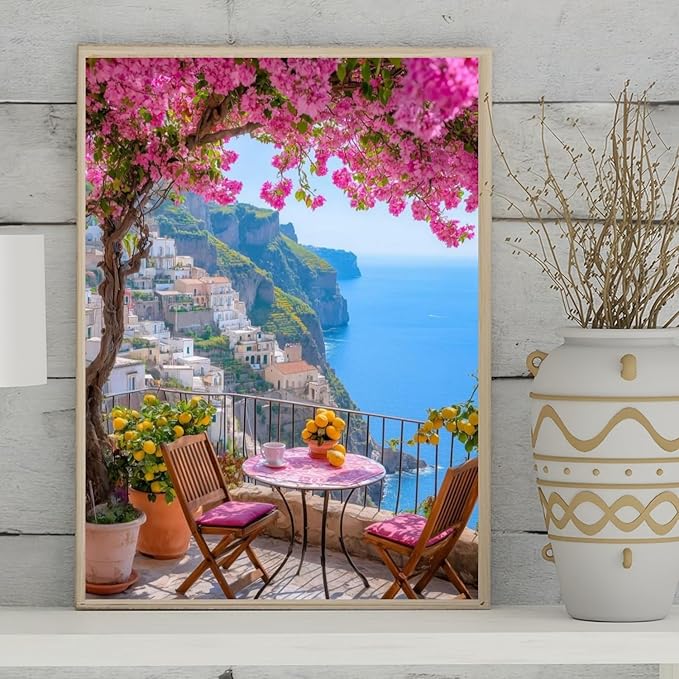 Mosaflare 5D Diamond Painting Kits for Adults, Landscape Scenery Diamond Art for Beginners, DIY Full Round Drill Paint by Diamonds Dot Gem Art for Adults, Home Wall Decor 12x16 Inch
