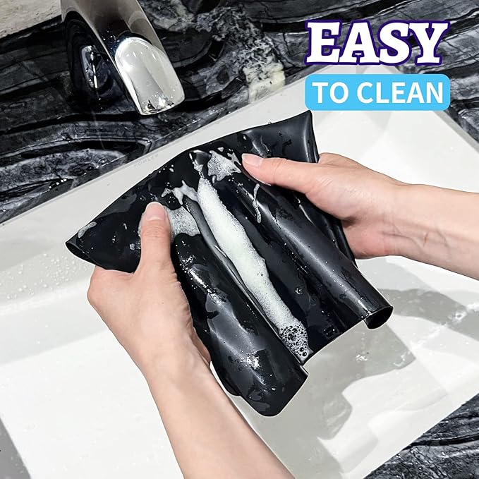 LEOBRO Silicone Mat for Resin Molds, 2 PCS 15.7" x 11.7" Play Dough Mat, Silicone Mats for Crafts, Jewelry Resin Molds Mats, for Resin, Clay, Paint, Black & White