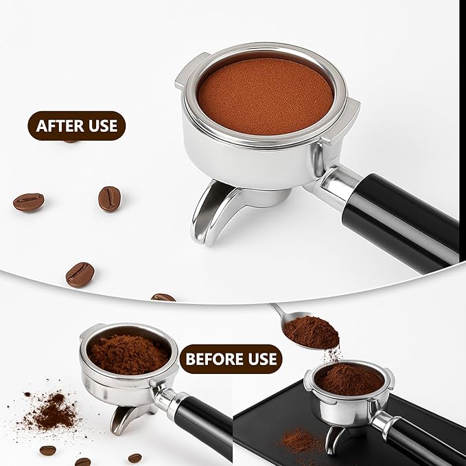 51mm Coffee Tamper - Espresso Hand Tamper with Skull Handle, Steel Base & Ebony Wood Grip, Espresso Accessories Gifts for Your Portafilter