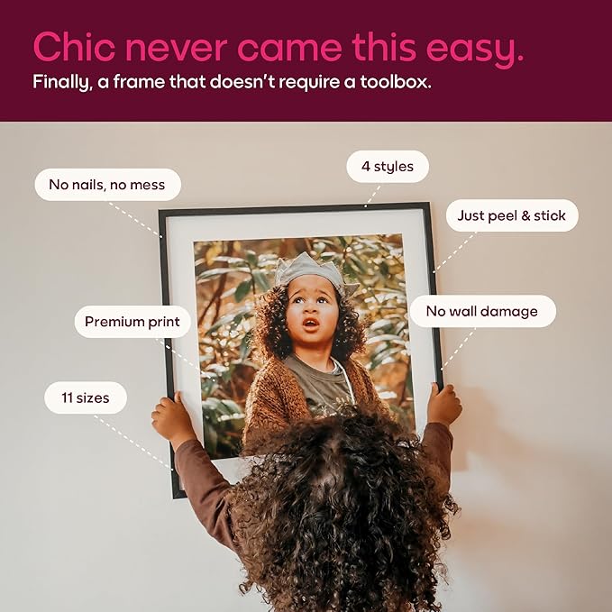 Mixtiles Official - Custom Photo Tiles - Personalized Printed Photos - Magnetic Wall Frames - Adhesive Sticker, No Nails - Various Sizes and Frames - 8x8-9Tile - Canvas Frame