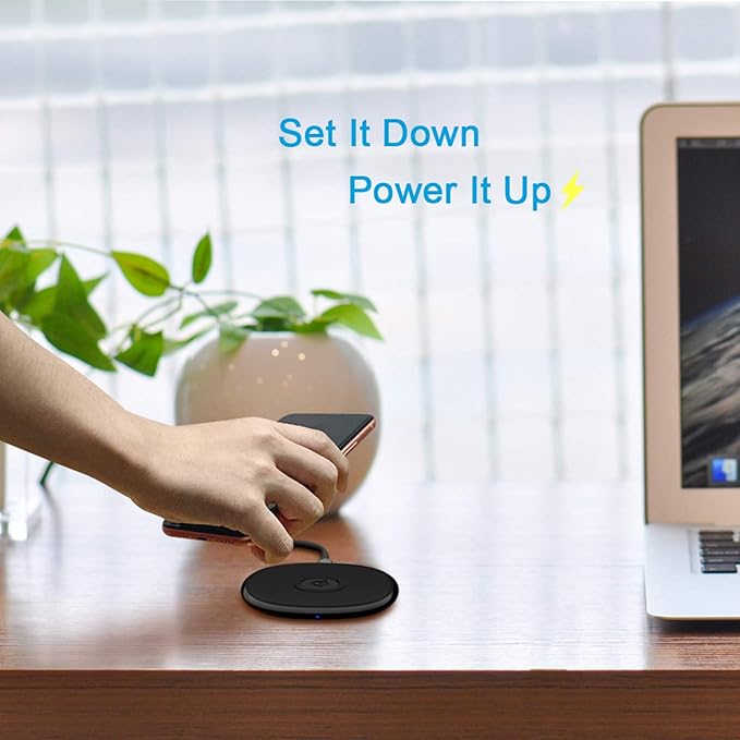 NANAMI Wireless Charger, Qi Certified 15W Max Fast Charging Pad with PD3.0 Adapter USB Phone Charger for iPhone 16/15/14/13/13 Pro/12/11/XS Max,Samsung Galaxy S25/S24/S23/S22/S21/Note 20, Airpods Pro