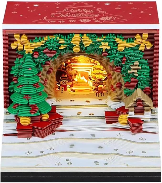 Time Piece Calendar 2026,3D Tree Tear-Away Memo Pad Creative Desk Calendars,3D Notepad Paper Carving Art Sticky Notes,3D Calendar 2026 Suitable for Room and Office Desktop Decoration