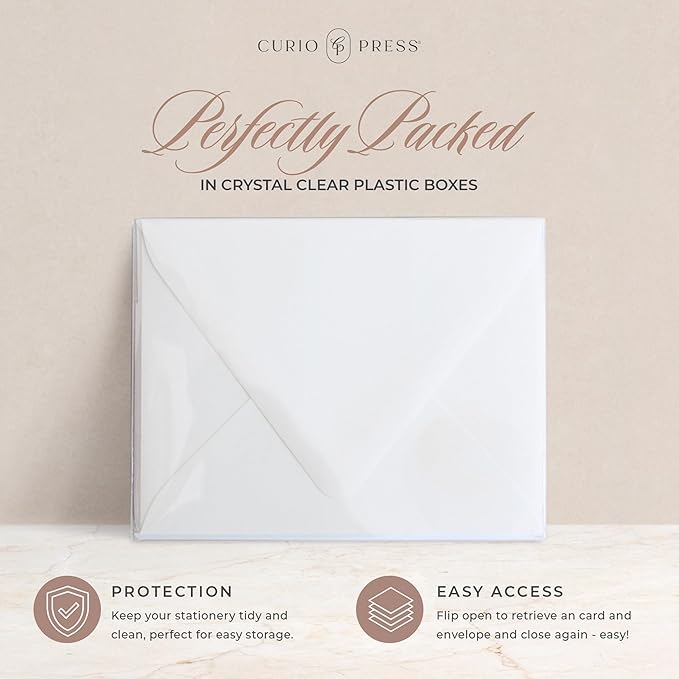 Personalized Stationery for Women & Men - A2 Flat Card with Custom Notecards, Handmade Personalized Note Cards with Envelopes and Name, Thank You Custom Stationery - Simplicity Flat