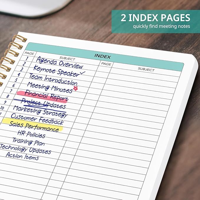 Meeting Notebook for Work Organization, Aesthetic Meeting Minutes Notebook for Work, Event Project Agenda Planner Organizer, Perfect for Office School Business Supplies, 6.9" X 9.7" - Sunset