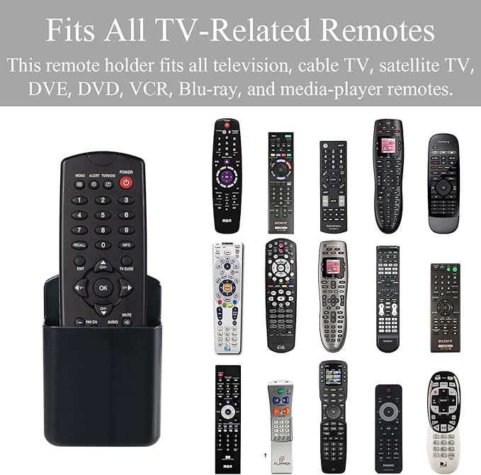 3 Pcs Remote Control Holder Wall TV Remote Holder Self Adhesive Marker Holder Pen Holder Stroage for Home Office School (Black)