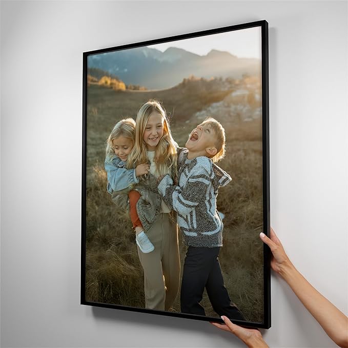 Mixtiles Official Custom Photo Tiles - Magnetic Wall Frames - Adhesive Sticker, no Nails - Personalized Printed Photos - Various Sizes and Frames - 27x36-1-Tile - Normal Black