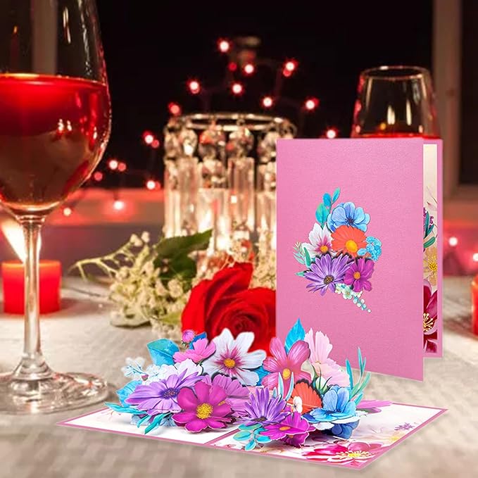 Impressive Gesang Flower Celebration Card Foldable Paper With Envelope Handmade Florals Greeting Popup All Occasion Cards