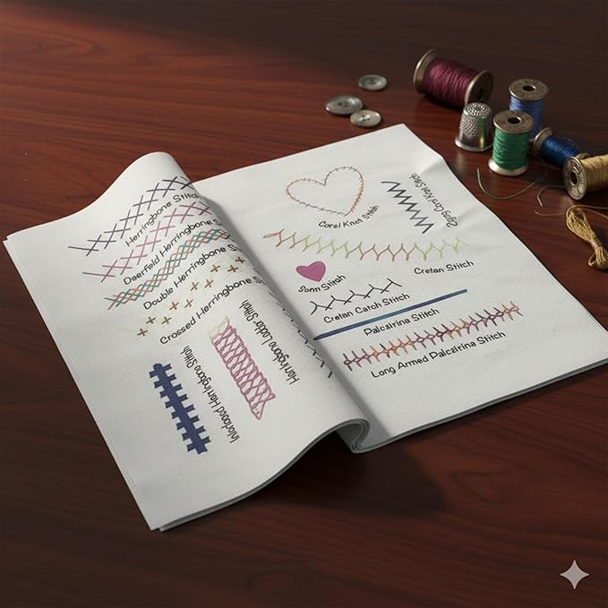 2026 New Beginner Embroidery Stitch Book Kit, Complete Toolkit with 106 Patterns and Tutorials, Perfect for Adults and Craft Enthusiasts,Beginner-Friendly
