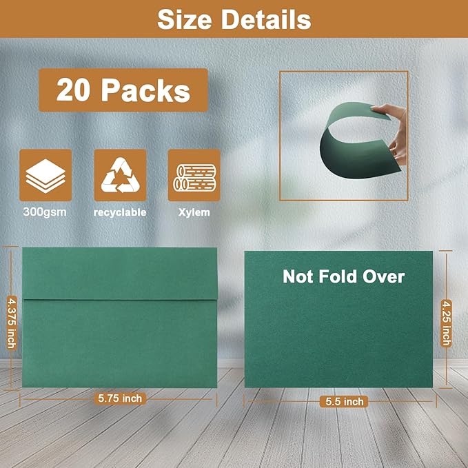 10 Assorted Colors Blank Cards and Envelopes 4.25 x 5.5 Heavyweight Single Panel Cardstock and A2 Envelopes Self Seal 20 Packs for Wedding Invitations, Greeting Cards, Thank You Cards, Party