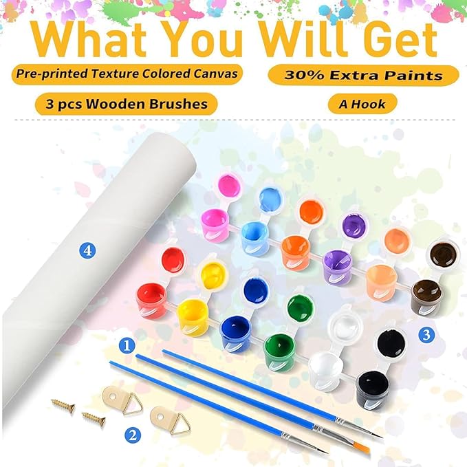 Painting by Numbers Kit for Adults Beginner,Sunset Seascape Color by Numbers for Adults,Boat Adult Paint by Number Kits on Canvas,Paint by Numbers Easy Oil Painting for Home Wall Decor 15.7X19.7 Inch