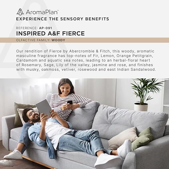 AromaPlan Hotel Scents, Inspired by A+F Fierce, 5 Fl Oz (148ml)-Home Luxury Scents & 5 Star Hotel Scents for Diffuser, USA Made, Bigger Bottle, Bolder Aroma & Longer Lasting