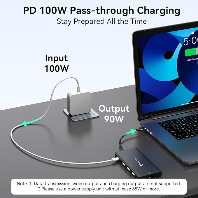 USB C Laptop Docking Station 3 Monitors 100W PD 4K60Hz 12 in 1 Triple HDMI Docking Station Dual Monitor USB C Hub Multiple Adapter, 2xUSB-C 3.2, 2xUSB-A 3.0, SD Card Slot, 1000Mbps Ethernet