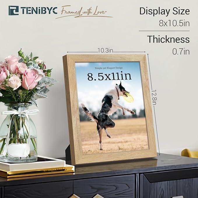 Picture Frame 4 Pack - Solid Wood Poster Photo Frame - Woodgrain Series - Room, Office, Gallery, Studio Display - Wall Hanging