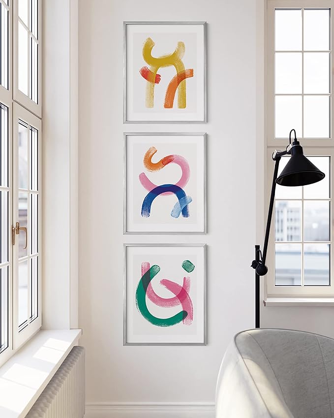 HAUS AND HUES 16x20 Silver Metal Picture Frames - Premium Aluminum with Vertical & Horizontal Hanging, Shatterproof Plexiglass - Ideal for Home or Office (16x20 in, Silver, Set of 9)