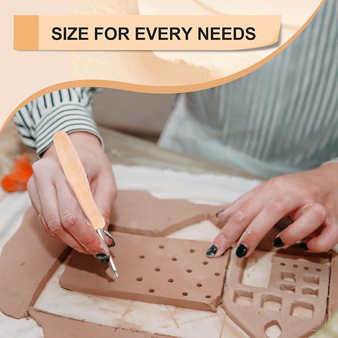eZAKKA Clay Tools, Sculpting Tools, Pottery Tools and Supplies for Clay Ceramic Production, Carving Modeling, 4+1 Pcs